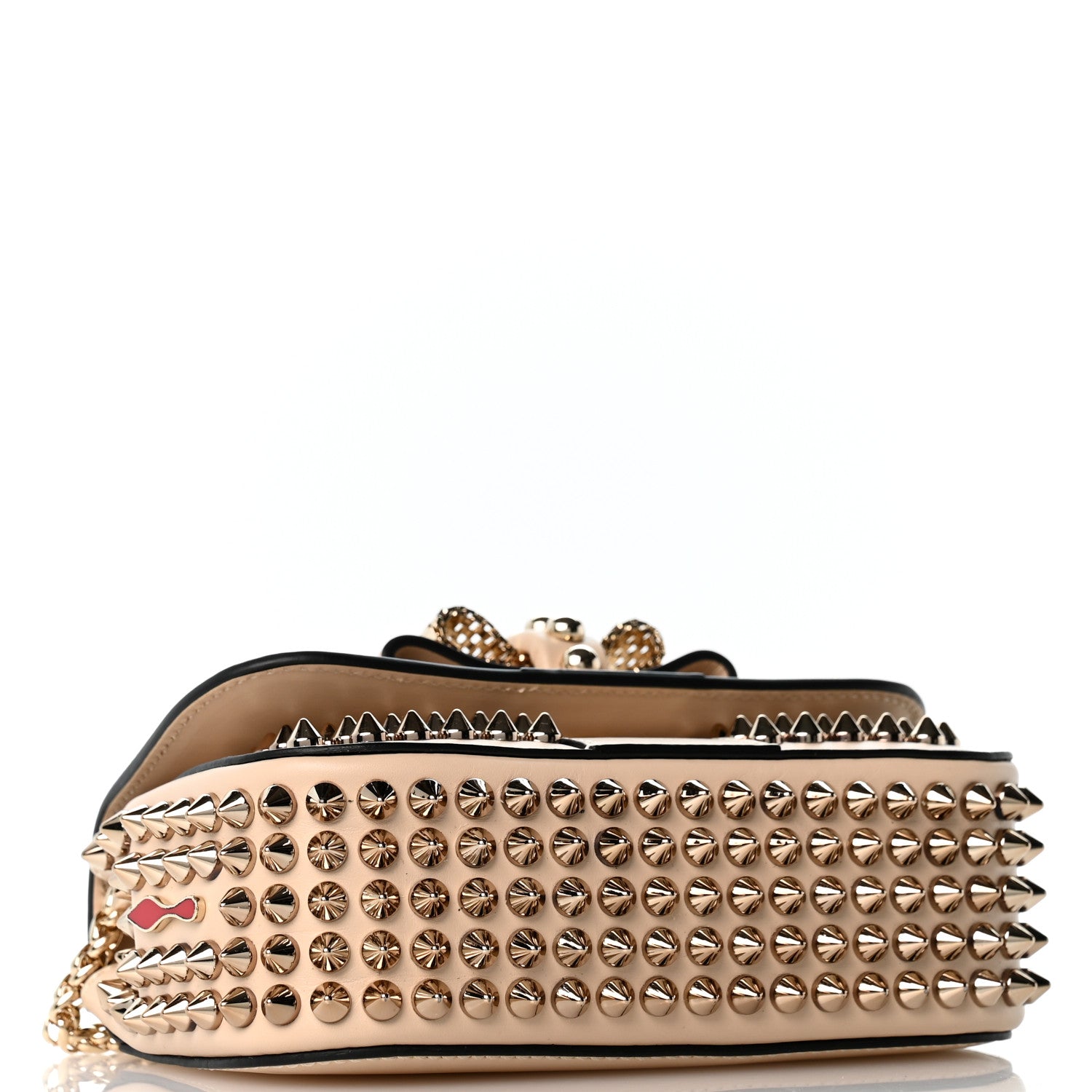 Christian Louboutin Calfskin Spiked Sweety Charity Crossbody Bag Colombe 3 of 10