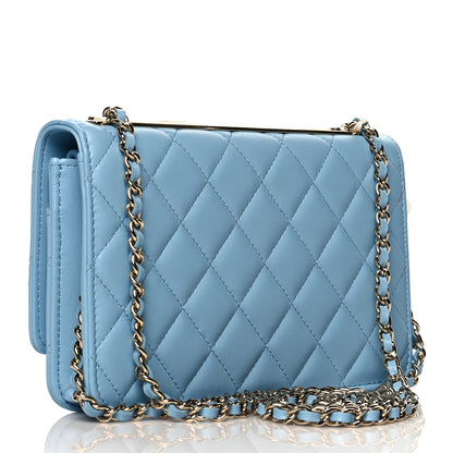 Chanel Lambskin Quilted Trendy CC Wallet On Chain WOC Light Blue 2 of 11