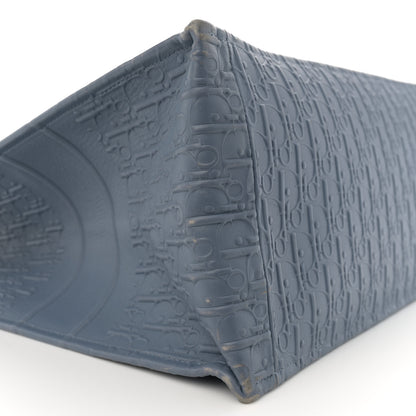 Christian Dior Oblique Calfskin Embossed Book Tote Denim Blue 9 of 14