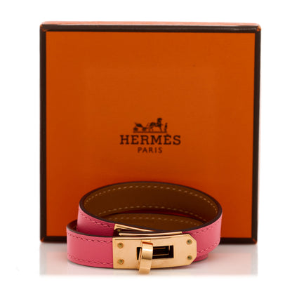 Hermes Swift Kelly Double Tour Bracelet T2 Rose Azalee 7 of 7