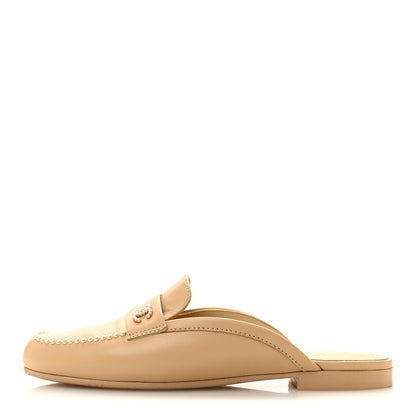 Chanel Lambskin Pearl CC Mules 38 Beige 1 of 10