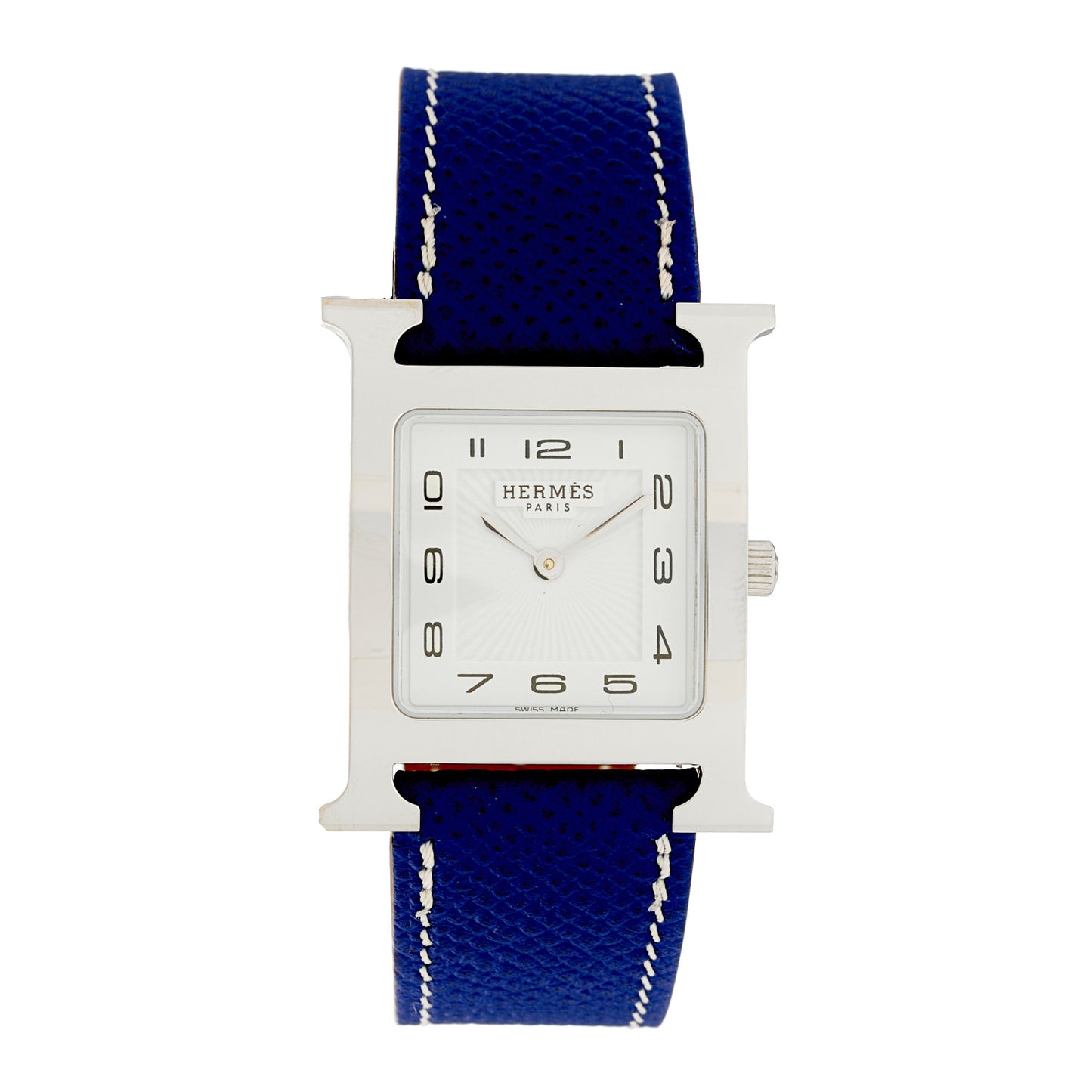 Stainless Steel Epsom 26mm Heure H Hour Quartz Watch Bleu Electrique