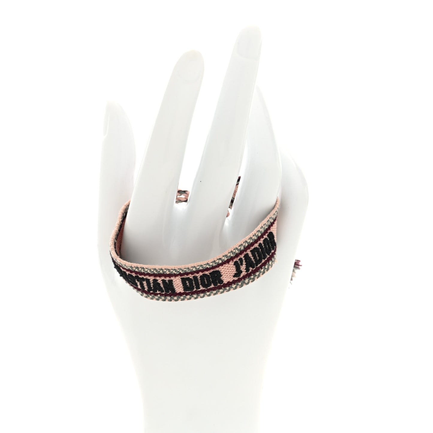 Woven Cotton Friendship Bracelet Pink Grey