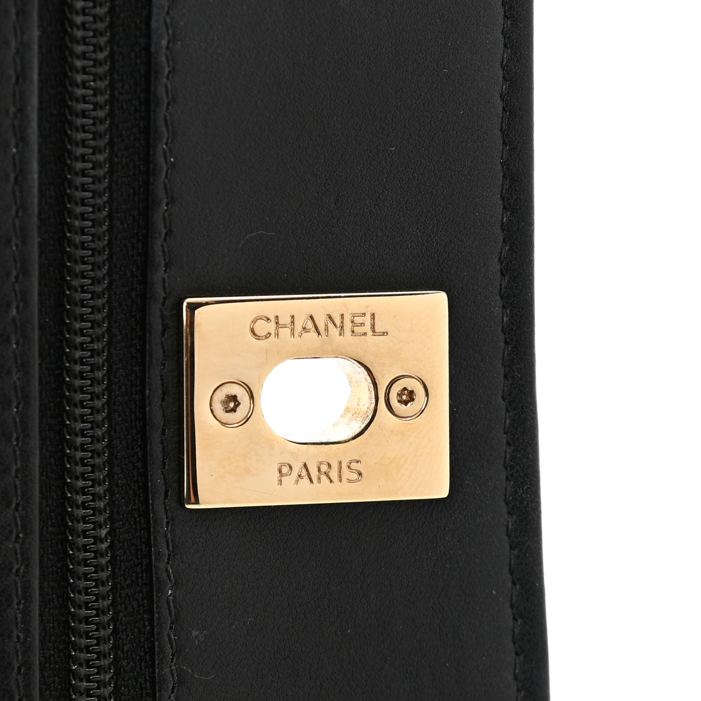 Lambskin Quilted Trendy CC Wallet On Chain WOC Black