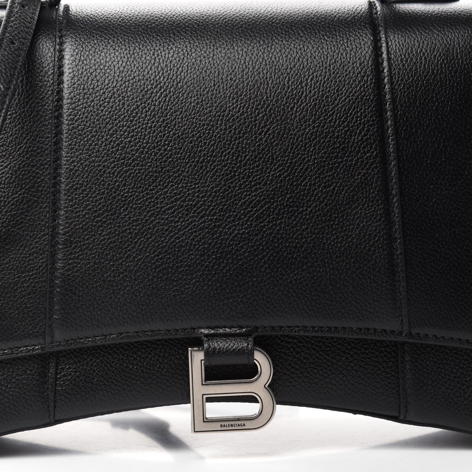 Balenciaga Grained Calfskin Medium Hourglass Top Handle Bag Black 9 of 9