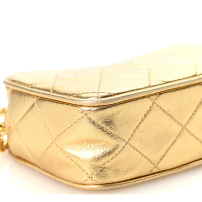 Chanel Metallic Lambskin Quilted Camera Case Gold 10 of 12