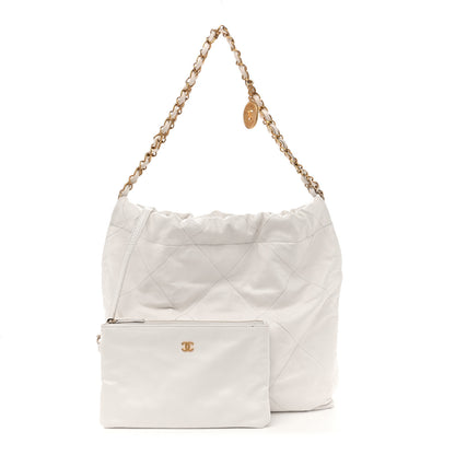 Chanel Shiny Calfskin Quilted Small Chanel 22 White 3 of 12