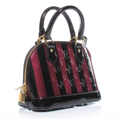 Louis Vuitton Vernis Rayures Alma BB Amarante 3 of 7