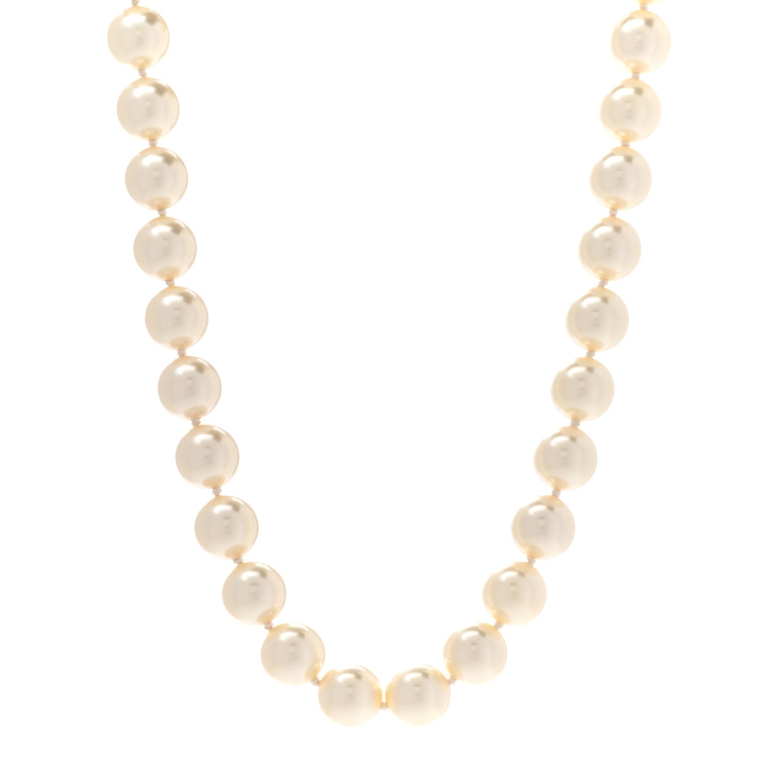 Chanel Pearl Crystal Short Necklace Gold 1 of 8