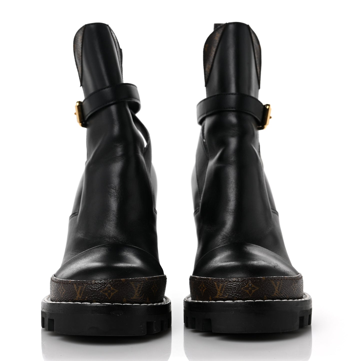 Calfskin Monogram Star Trail Ankle Boots 37.5 Black