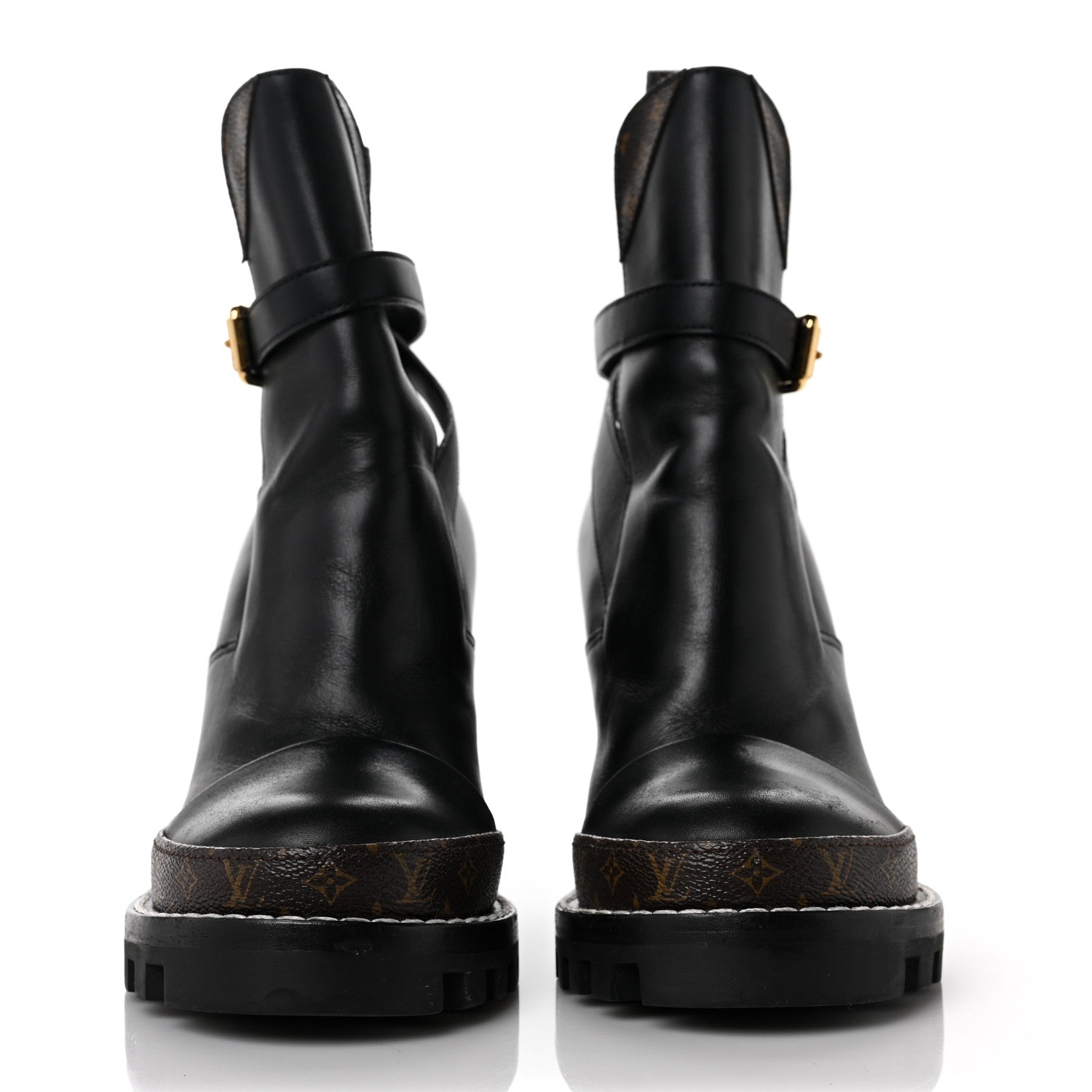 Louis Vuitton Calfskin Monogram Star Trail Ankle Boots 37.5 Black 2 of 11