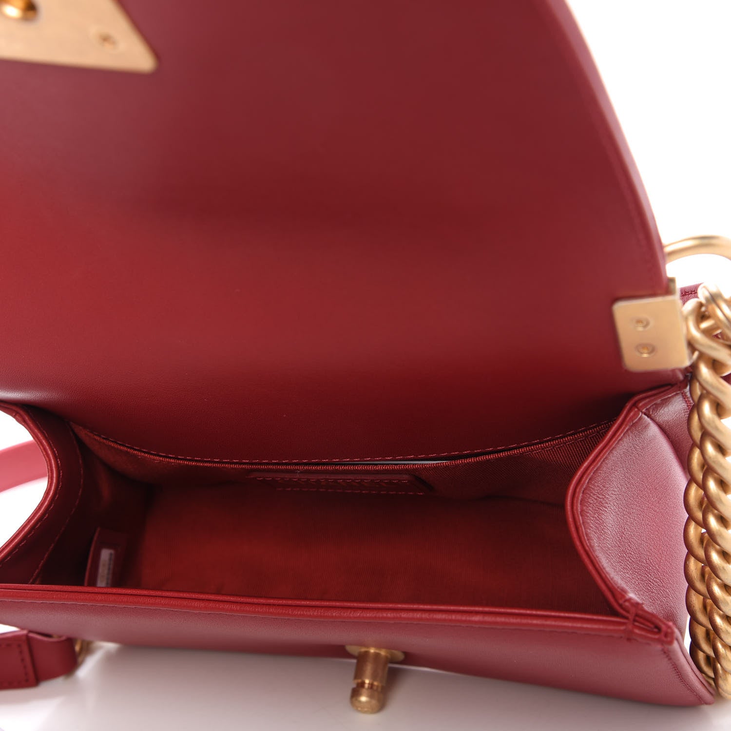 Chanel Calfskin Quilted Small Boy Logo Top Handle Flap Red 5 of 11