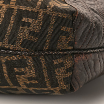 Fendi Zucca Nappa Nuvolata Vitello Tortuga Large Spy Hobo Tobacco Moro 8 of 13