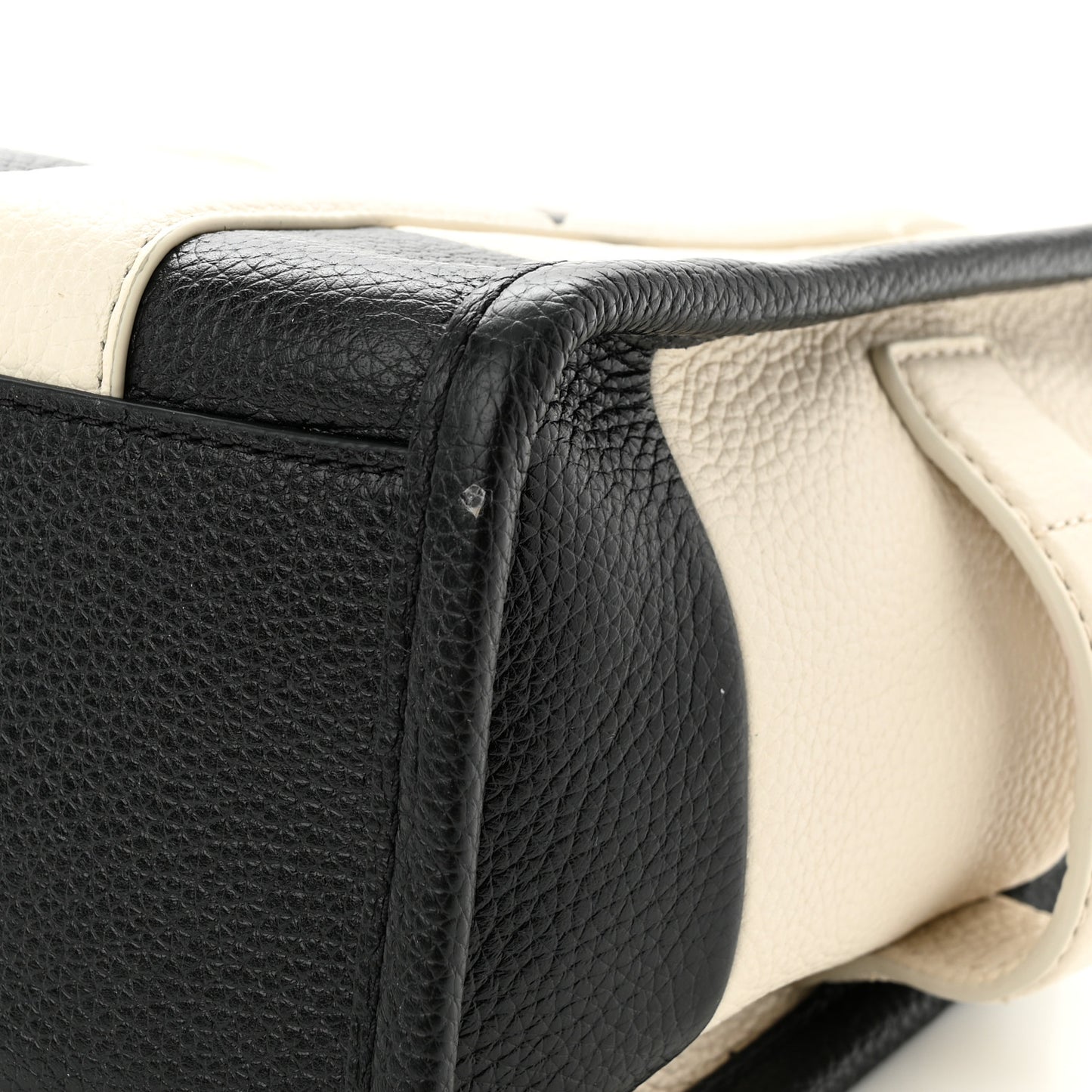 Grained Calfskin Colorblock Mini The Tote Bag Ivory Multi
