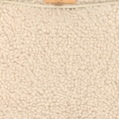 Fendi Curly Shearling Shiny Nappa Petite Peekaboo I SEE U Satchel White 9 of 13