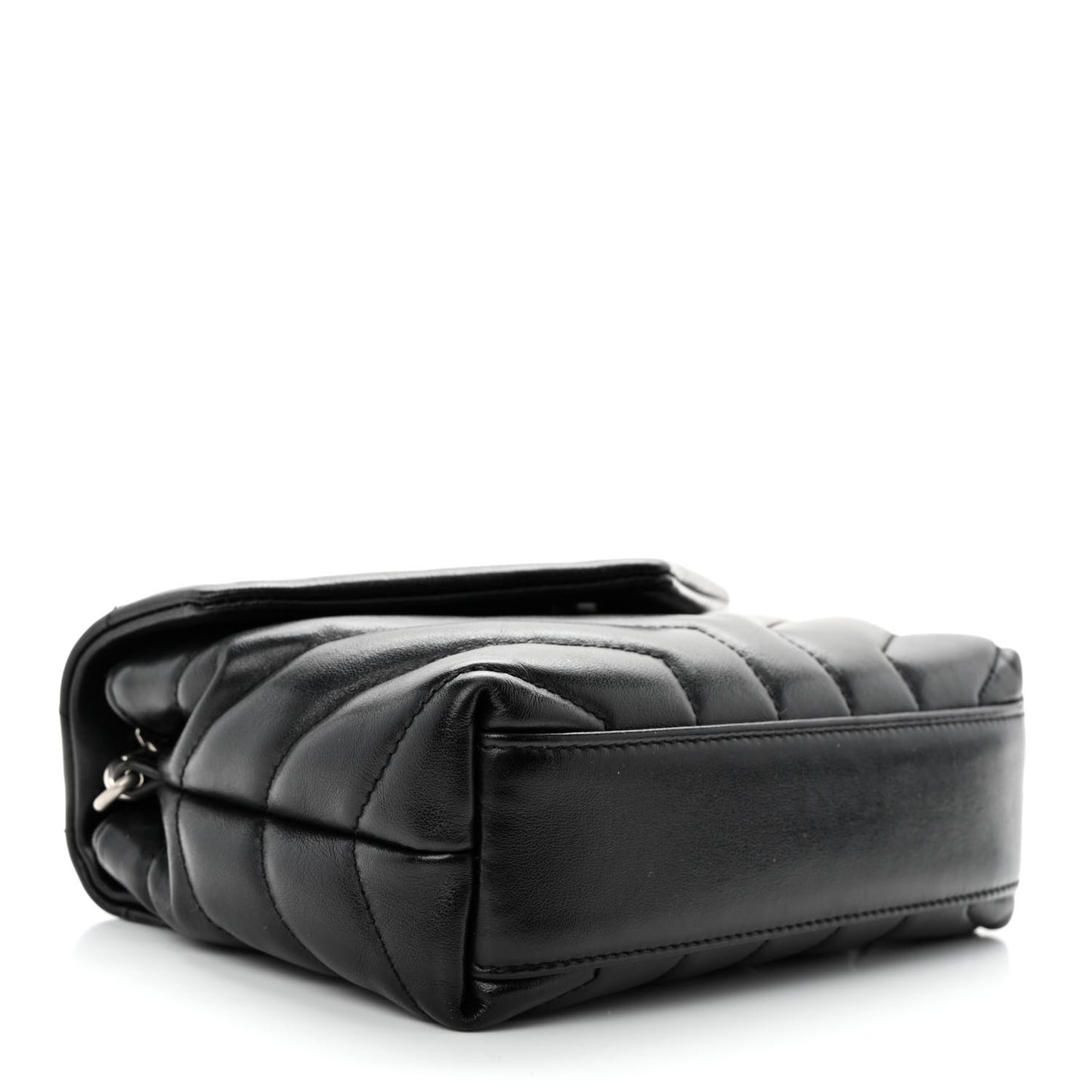 Calfskin Y Quilted Monogram Toy Loulou Crossbody Bag Black