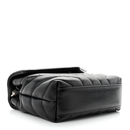 Saint Laurent Calfskin Y Quilted Monogram Toy Loulou Crossbody Bag Black 4 of 12