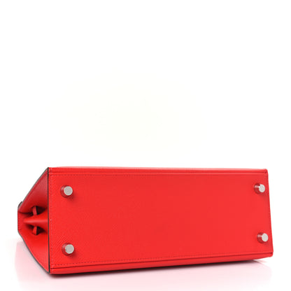 Hermes Epsom Verso Kelly Sellier 25 Rouge De Coeur Rouge Grenat 4 of 10
