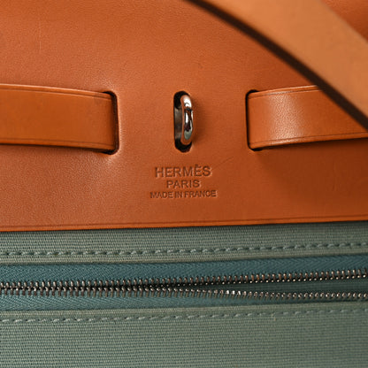 Hermes Toile Officier Barenia Herbag 31 PM Ciel Natural 6 of 10