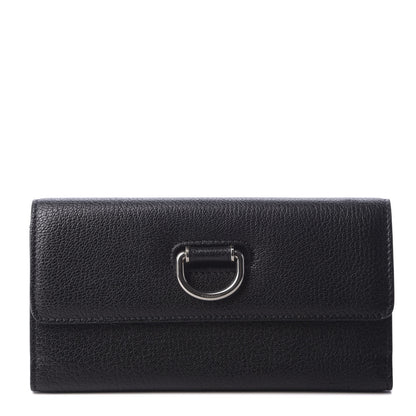 Burberry Grainy Calfskin D-Ring Continental Wallet Black 1 of 6