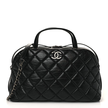Chanel Aged Calfskin Small Bowling Bag Black 1 of 9