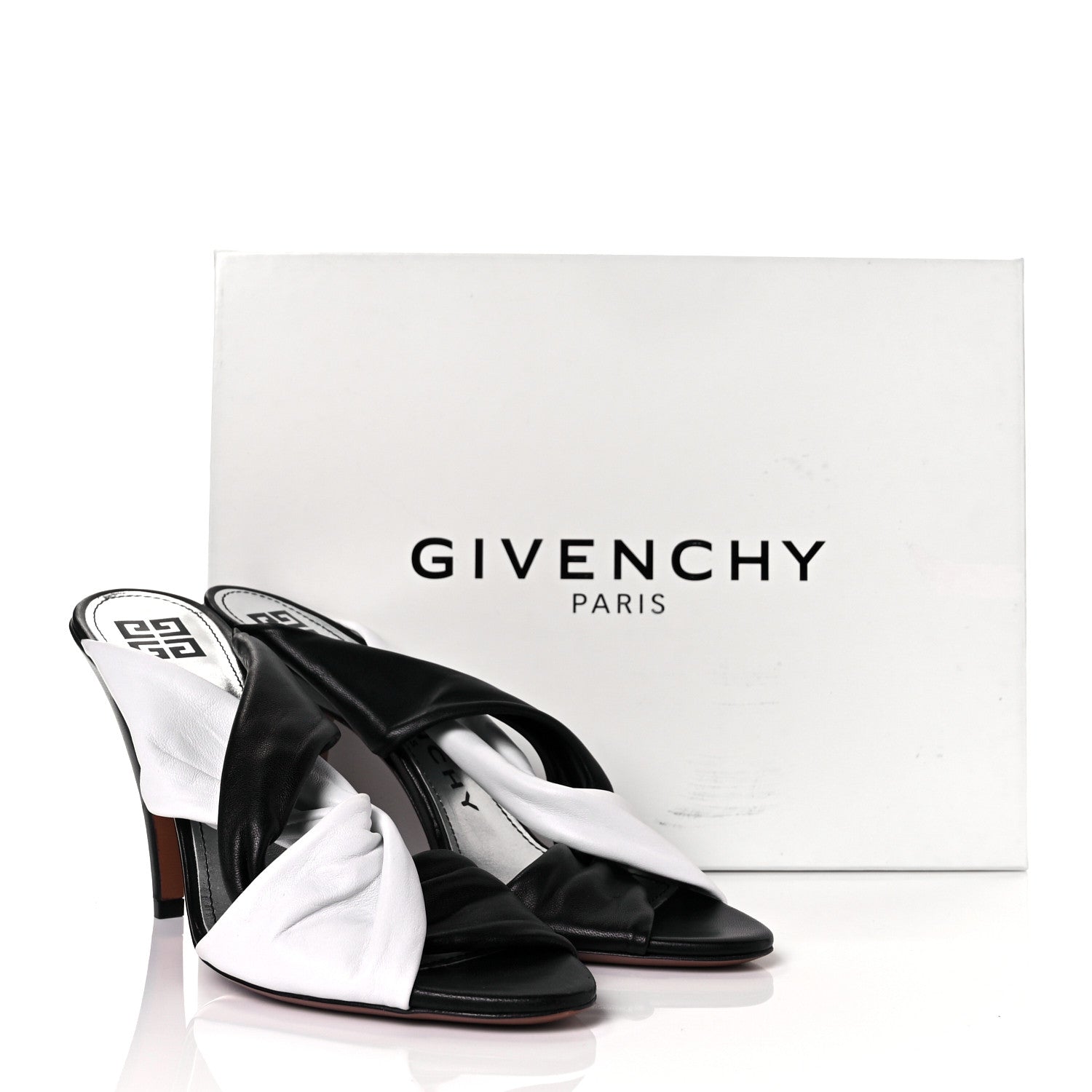 Givenchy Nappa Mule Tie Sandals 40 Black White 10 of 10