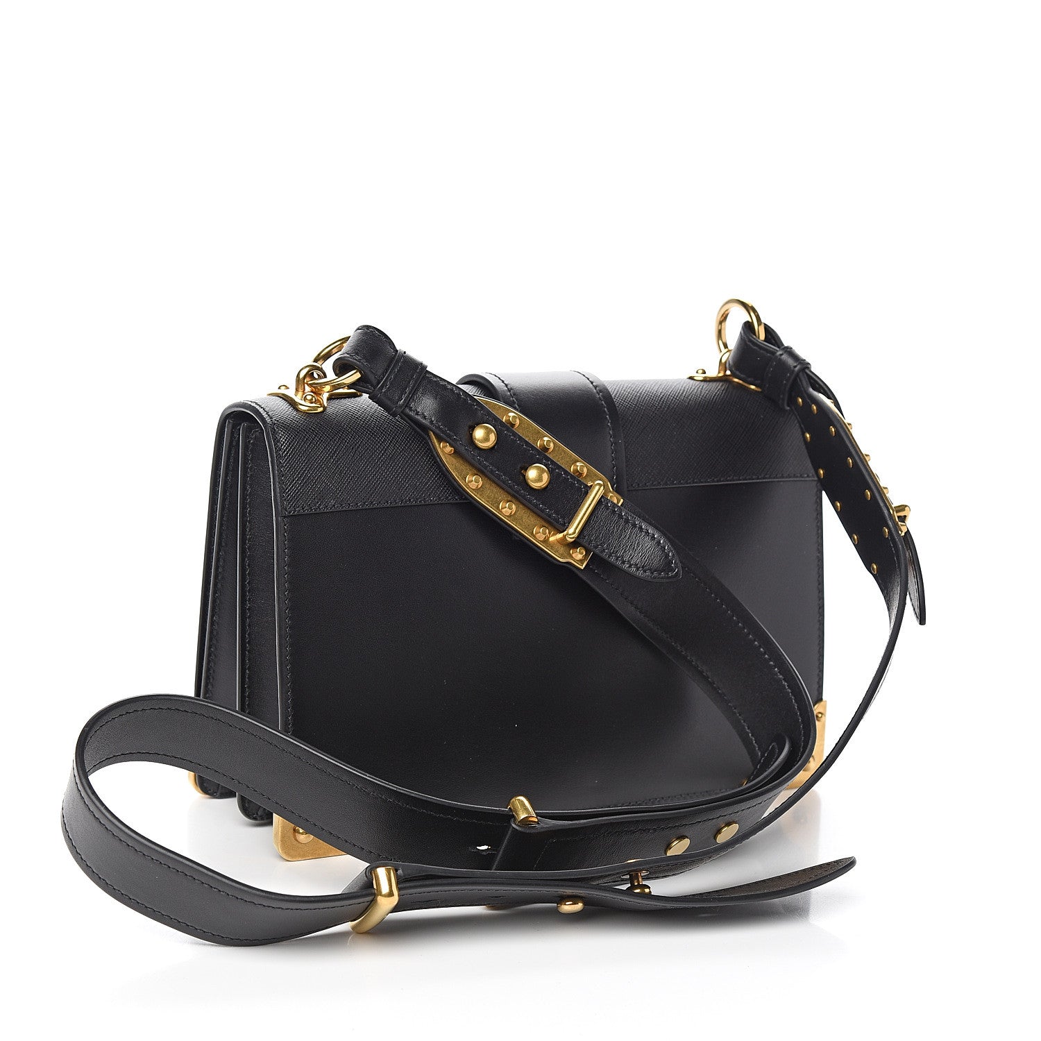 Prada City Calf Saffiano Large Cahier Bag Black 2 of 8