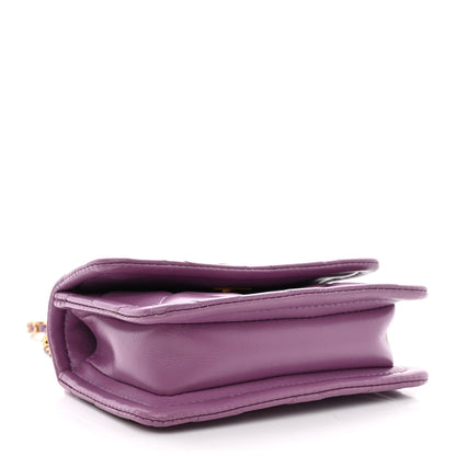 Chanel Shiny Lambskin Quilted Extra Mini Flap Purple 4 of 10