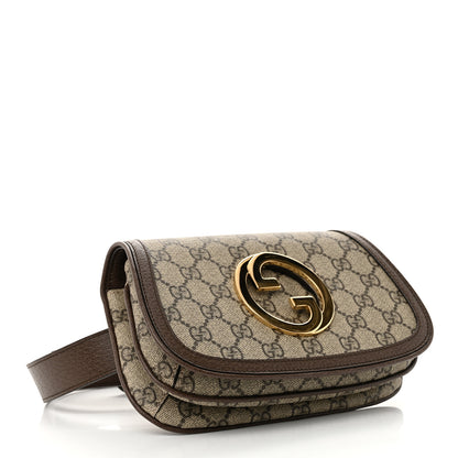 Gucci GG Supreme Monogram Textured Dollar Calfskin Blondie Belt Bag 115 46 Beige Ebony New Acero 4 of 10