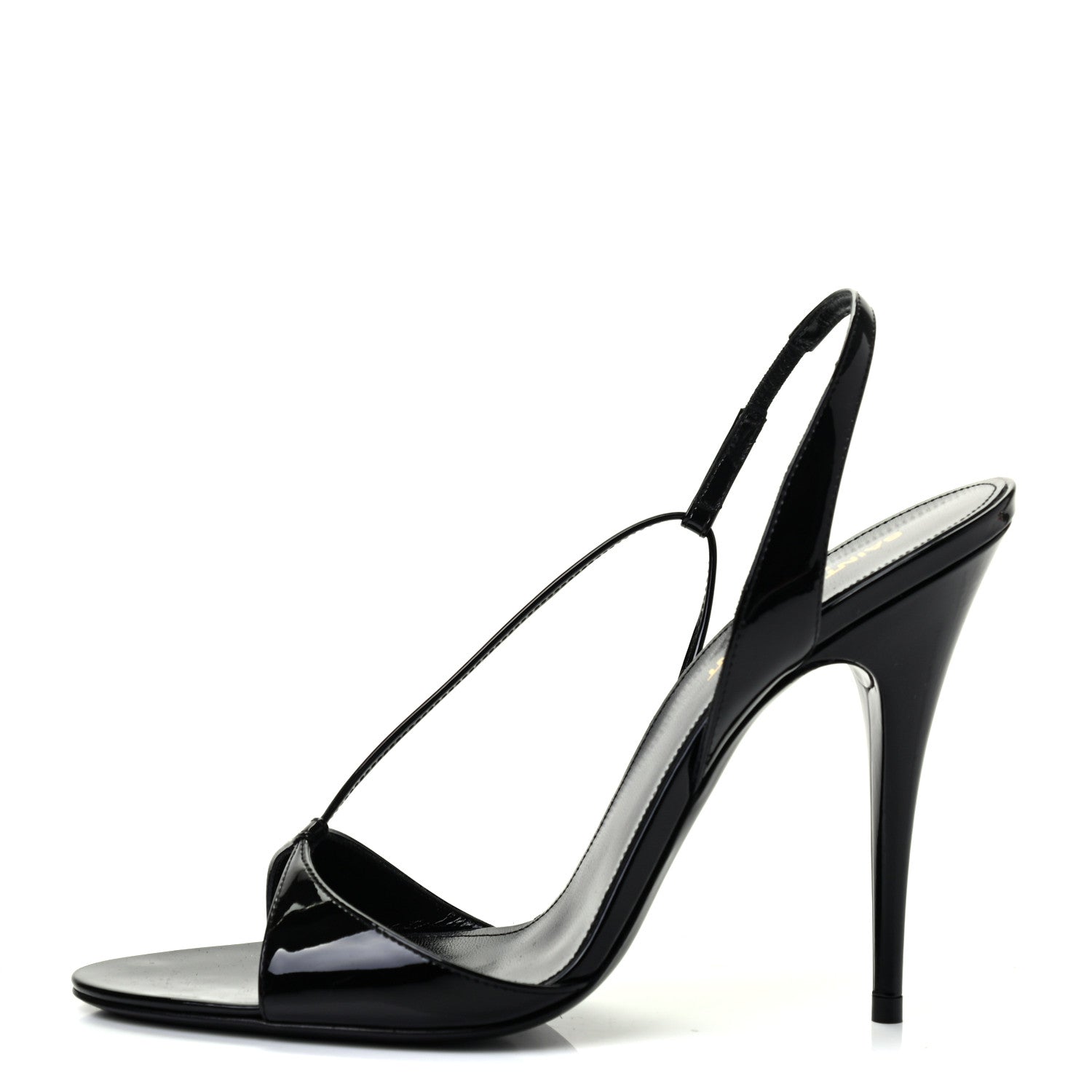 Saint Laurent Patent Calfskin Anouk 110 Sandals 39 Black 1 of 9