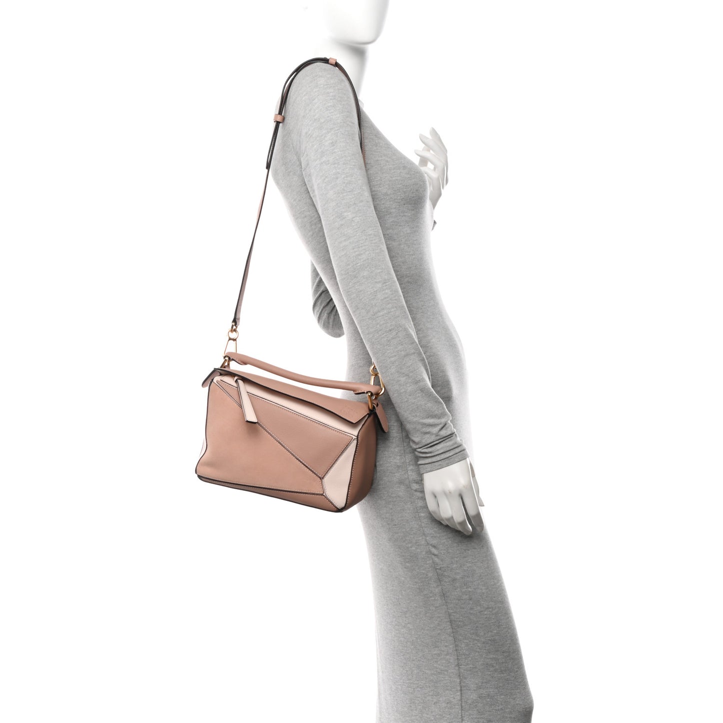 Calfskin Suede Small Puzzle Bag Blush