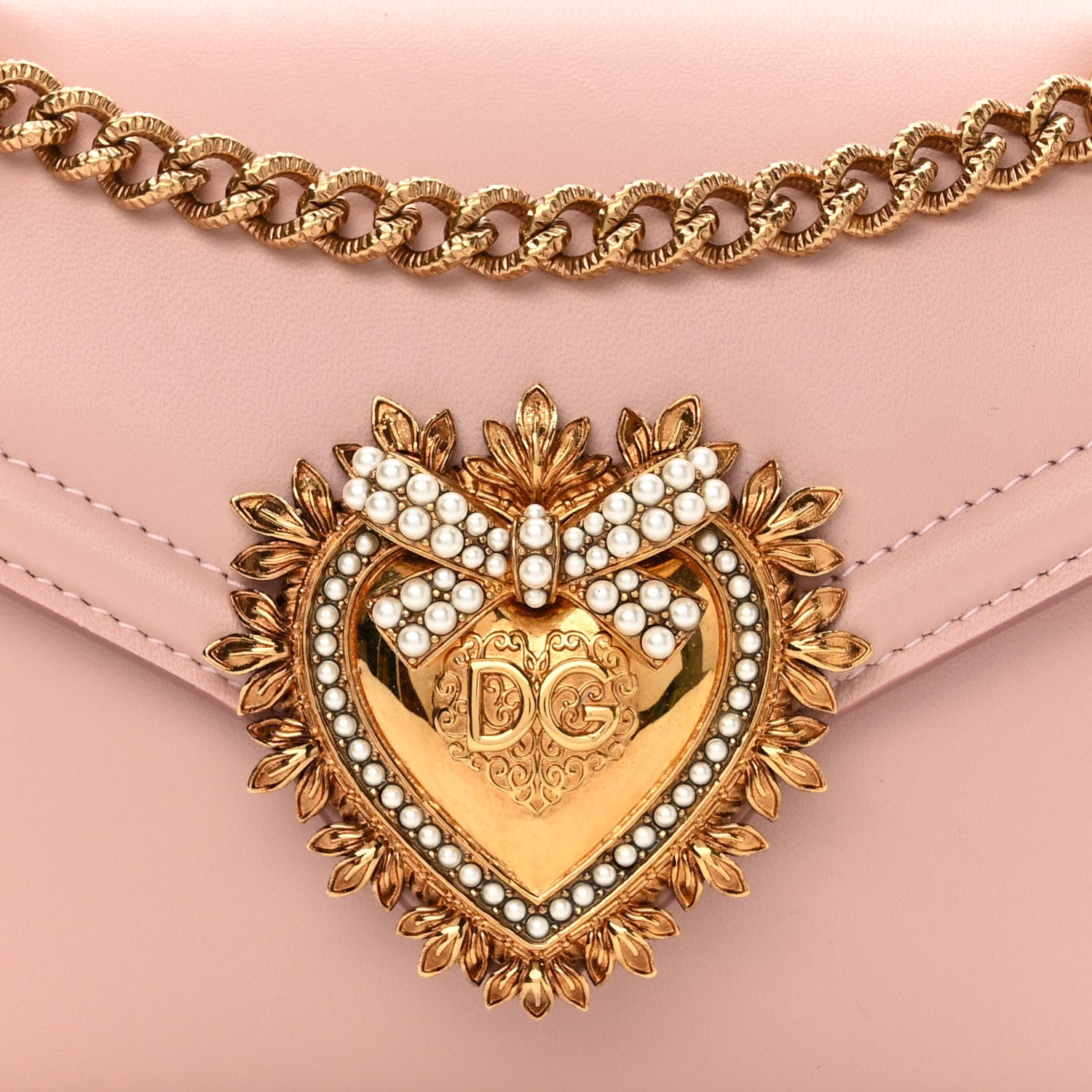 Dolce & Gabbana Smooth Calfskin Devotion Envelope Phone Bag Pink 7 of 9