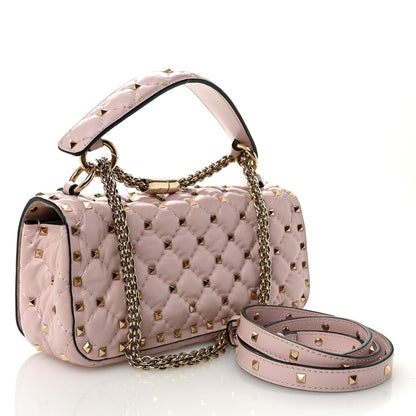 Valentino Garavani Calfskin Rockstud Spike Convertible Shoulder Bag Light Pink 3 of 10