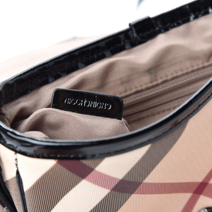 Burberry Patent Nova Check Crossbody Bag Black 13 of 14