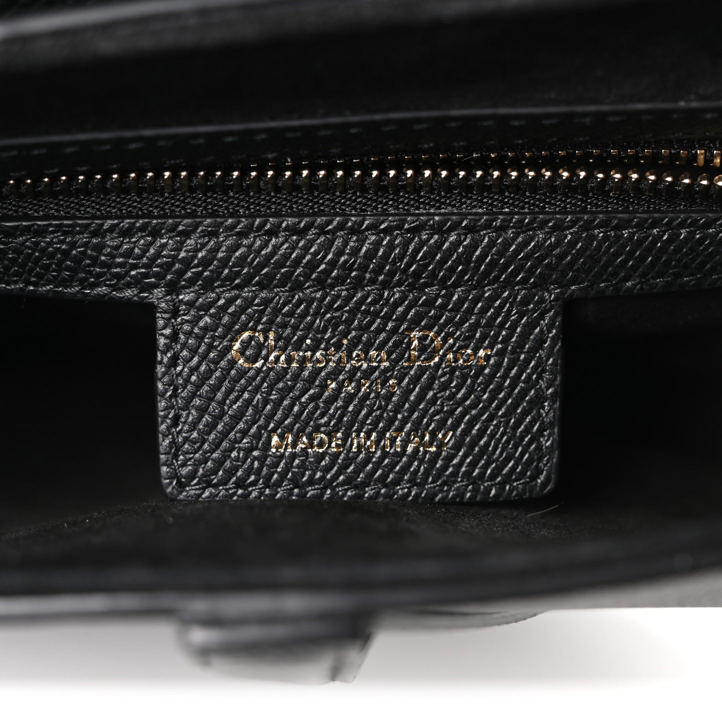 Grained Calfskin Saddle Bag With Strap Black