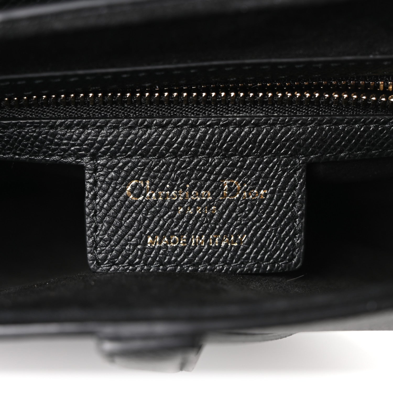 Christian Dior Grained Calfskin Saddle Bag With Strap Black 6 of 11