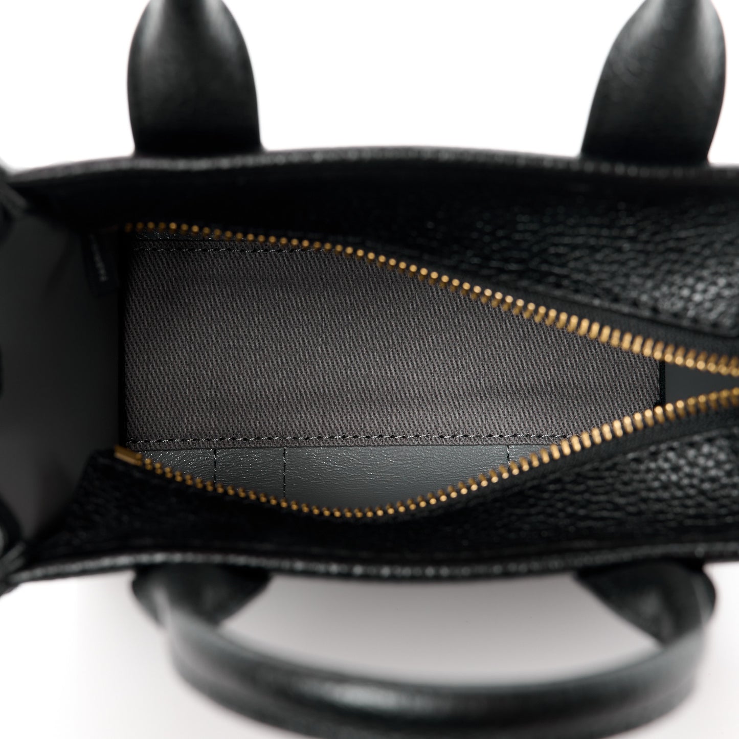 Grained Calfskin Micro The Tote Bag Black