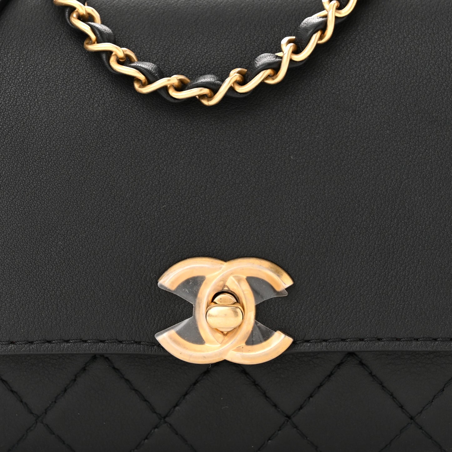 Calfskin Quilted Multi Pouching Flap And Coin Purse Black