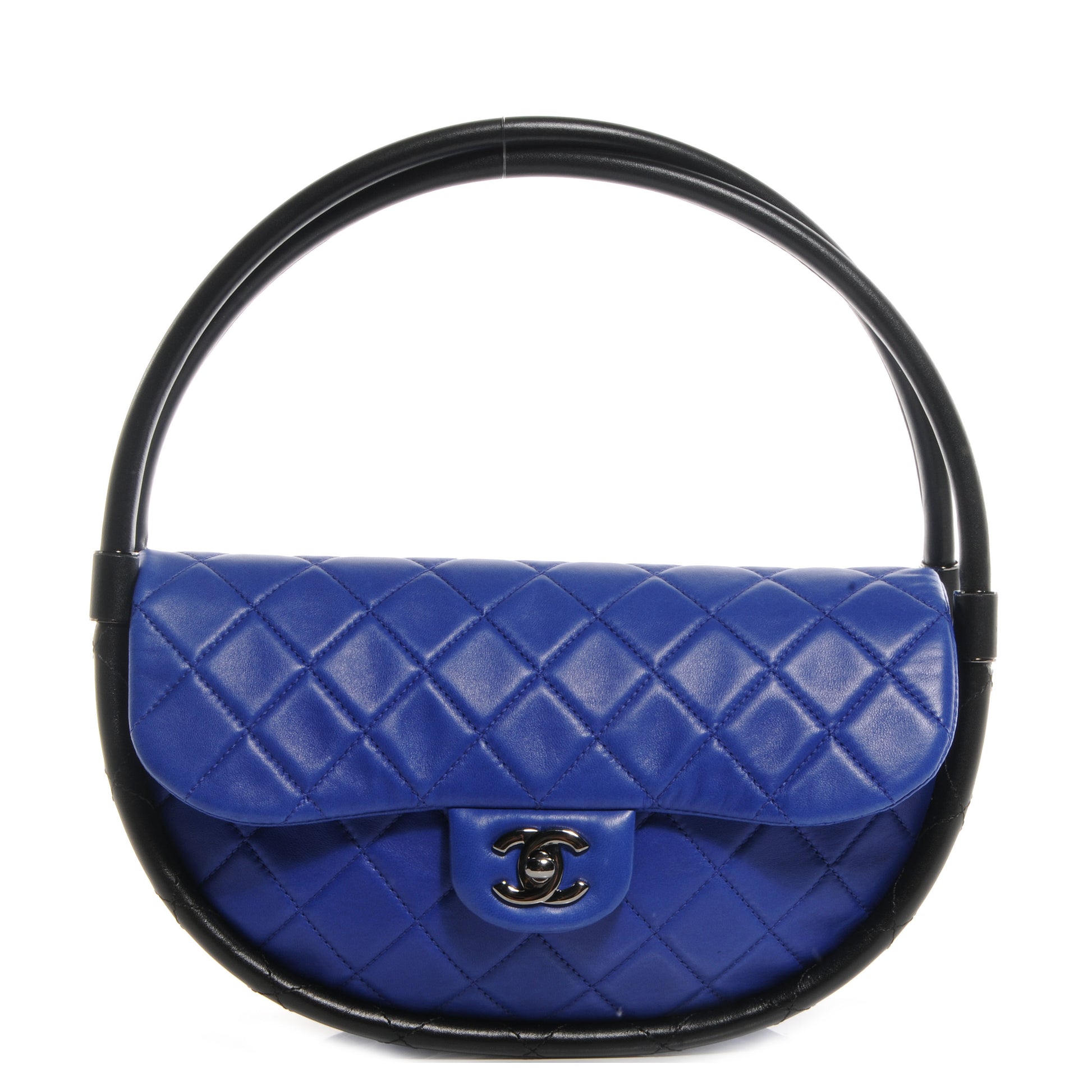 Chanel Quilted Lambskin Small Hula Hoop Flap Dark Blue 1 of 8