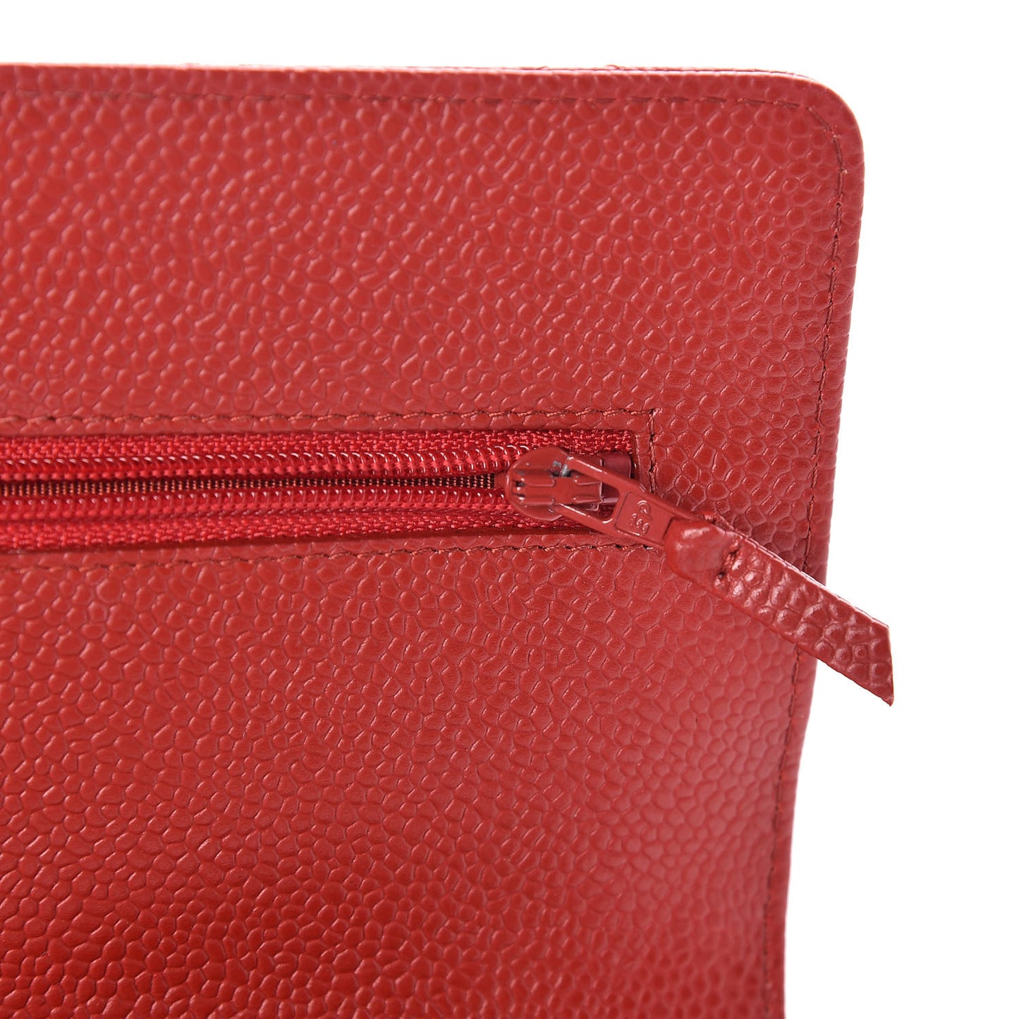 Caviar Quilted Wallet on Chain WOC Red