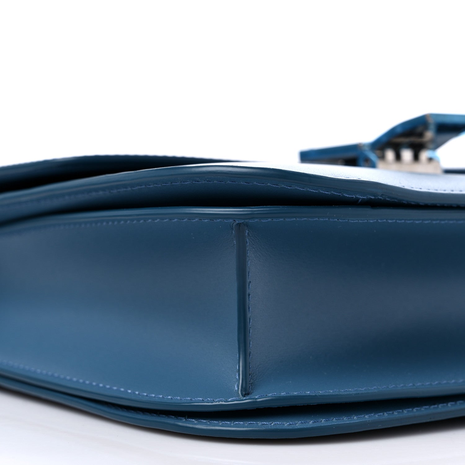 Celine Box Calfskin Medium Classic Box Flap Bag Slate Blue 8 of 10