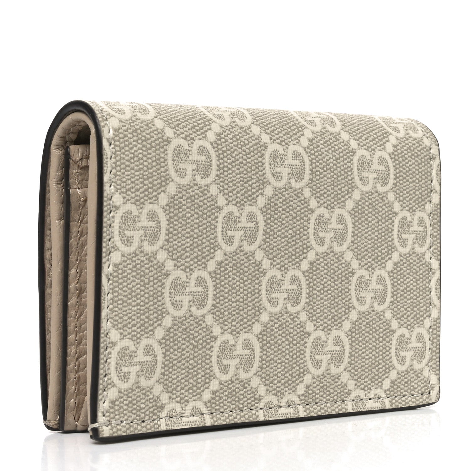 Gucci Dollar Calfskin GG Supreme Monogram GG Marmont Card Case Beige Mystic White Oatmeal 3 of 7