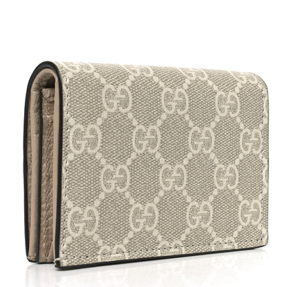 Gucci Dollar Calfskin GG Supreme Monogram GG Marmont Card Case Beige Mystic White Oatmeal 3 of 7