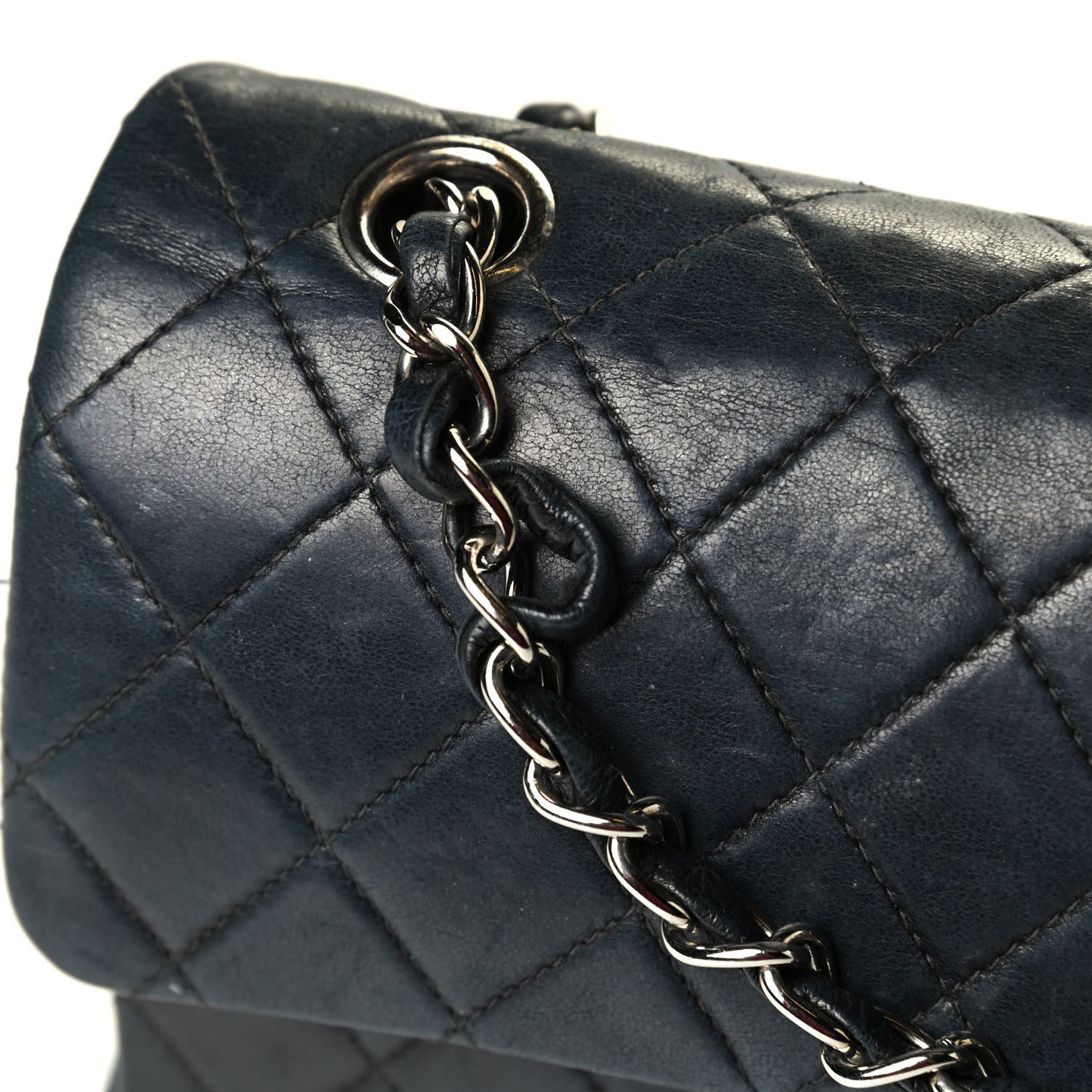 Lambskin Quilted Small Double Flap Black