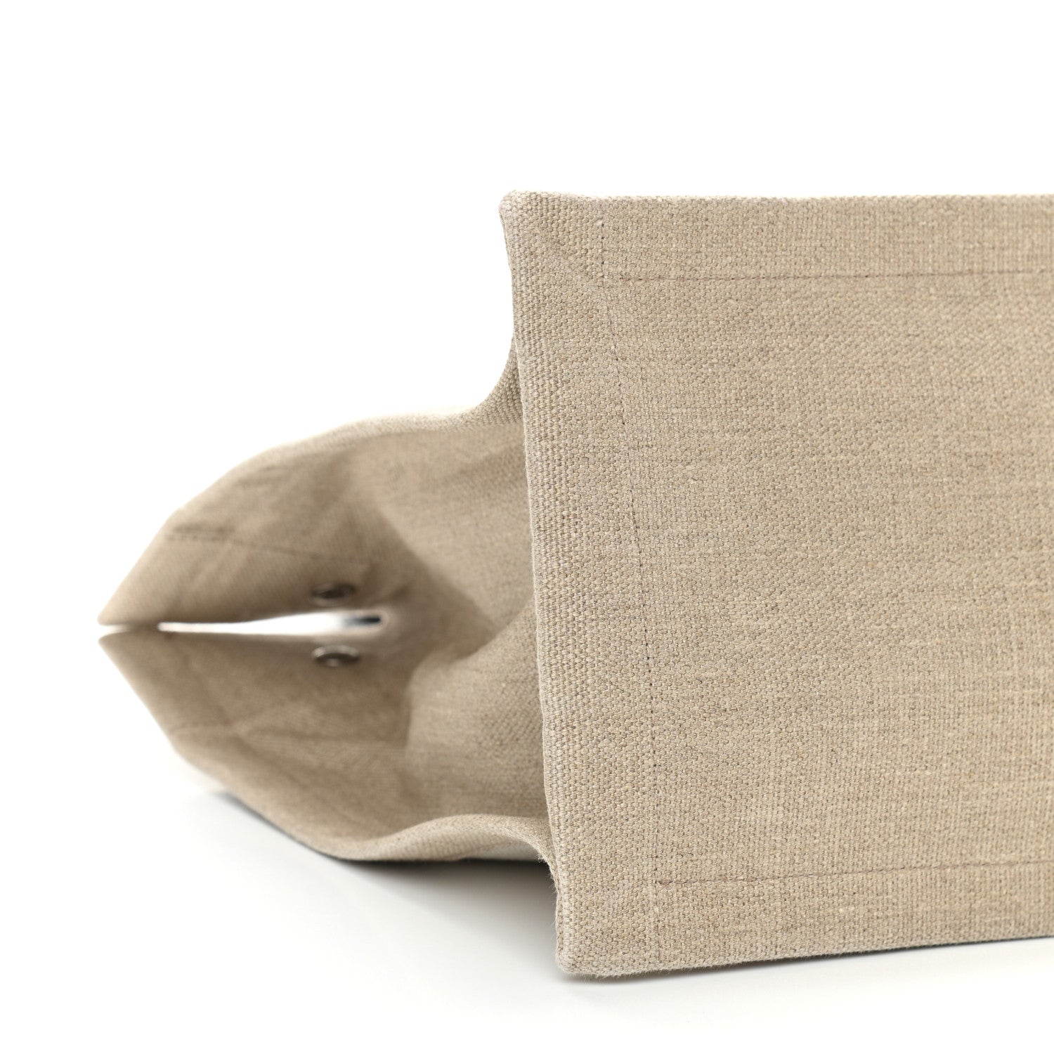 Saint Laurent Linen Calfskin Small Rive Gauche Tote Greggio Natural 9 of 11