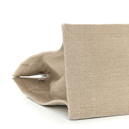 Saint Laurent Linen Calfskin Small Rive Gauche Tote Greggio Natural 9 of 11