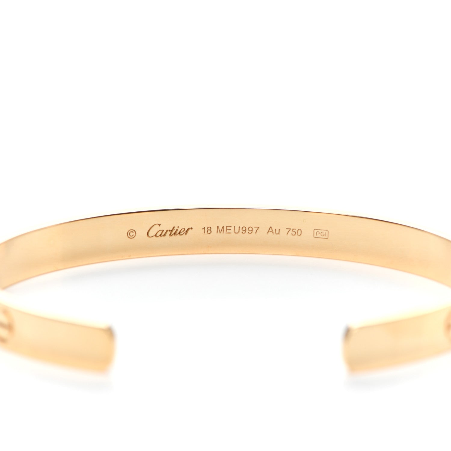 Cartier 18K Yellow Gold LOVE Cuff Bracelet 18 4 of 6