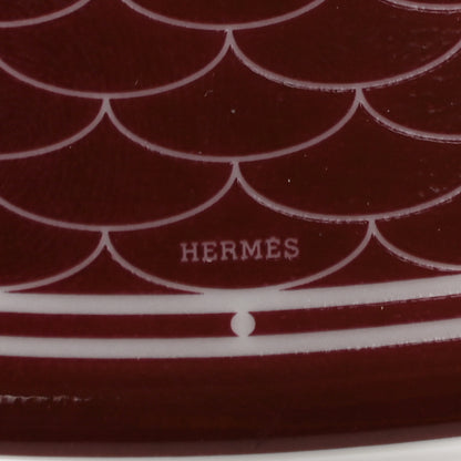 Hermes Porcelain H Deco Presentation Plate Set of 2 Rouge 4 of 6
