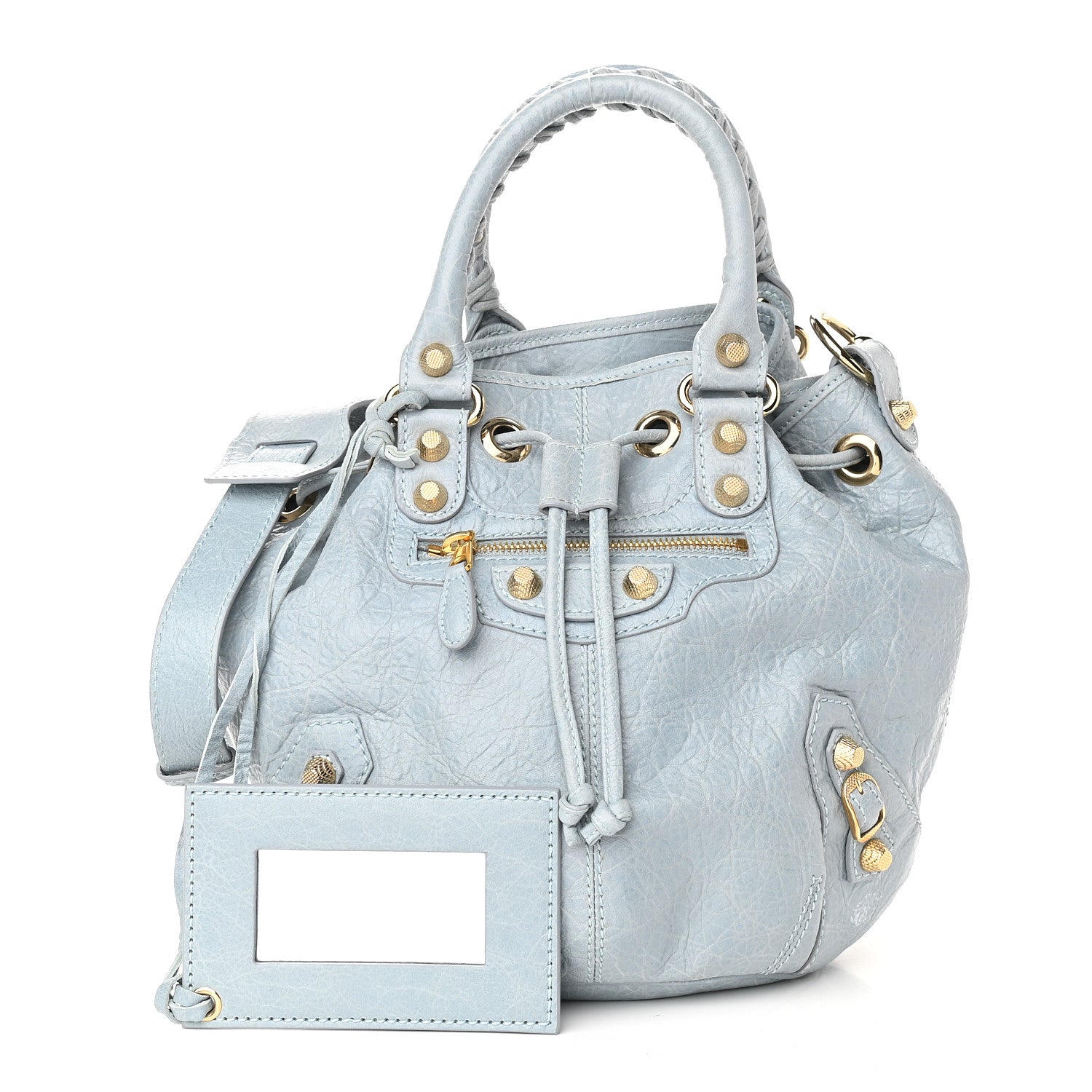 Balenciaga Agneau Giant 12 Gold Hardware Mini Pompon Bleu Acier Ciel 1 of 10