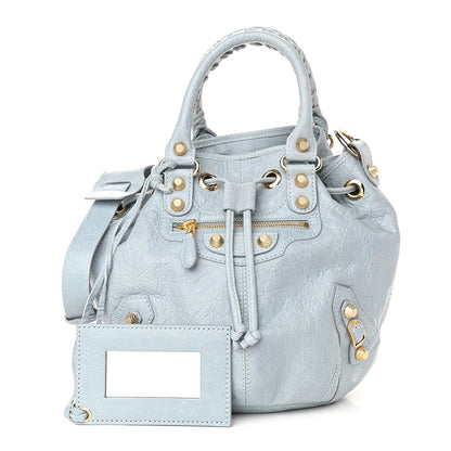 Balenciaga Agneau Giant 12 Gold Hardware Mini Pompon Bleu Acier Ciel 1 of 10